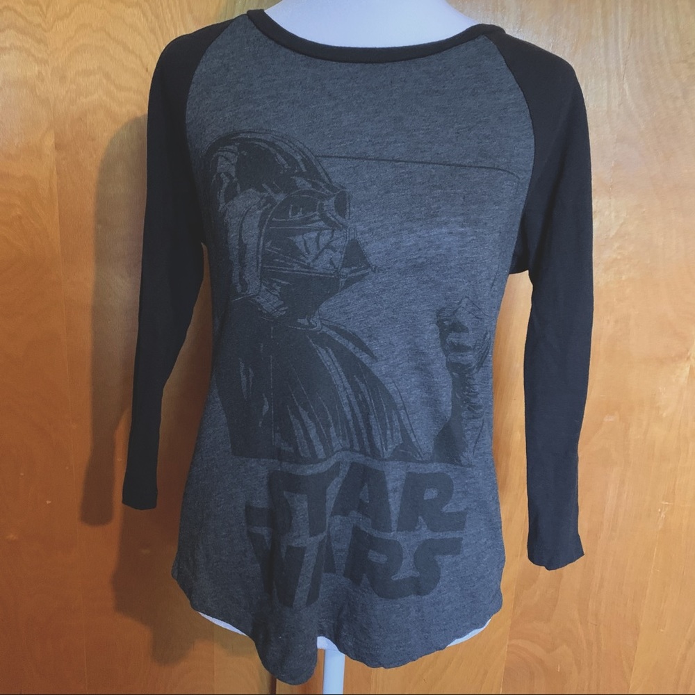 Star Wars Darth Vader Black Gray Long Sleeve Tee